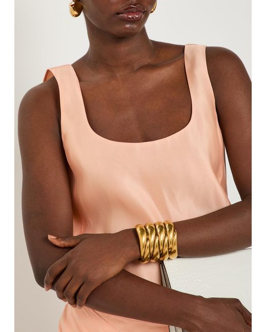 Khaite Pink Parker Satin And Silk-Blend Top