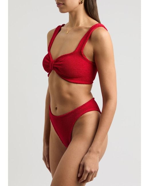 Hunza G Red Bonnie Seersucker Bikini