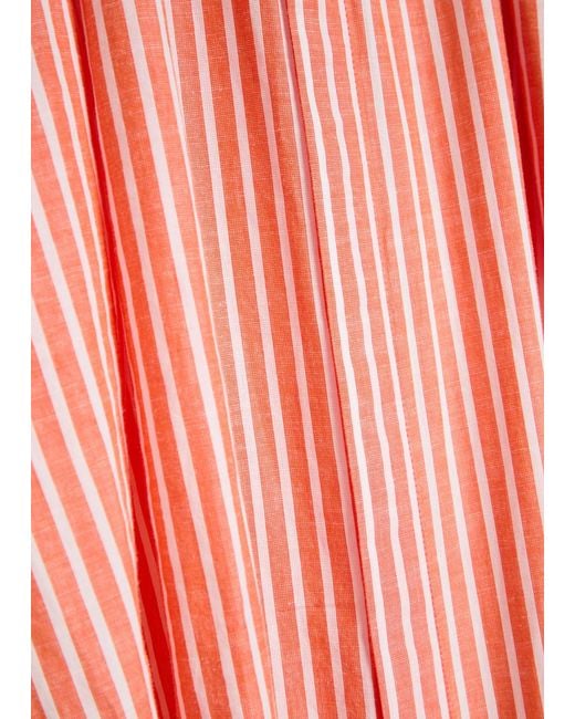 Polo Ralph Lauren Pink Striped Cotton-Blend Midi Shirt Dress