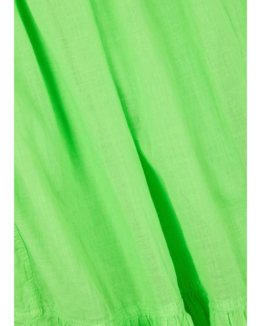 Devotion Green Manousia Tiered Cotton Maxi Dress