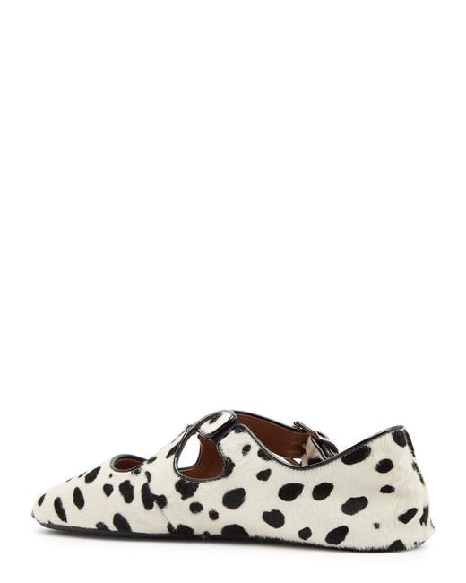 Alaïa Natural Calf Hair Ballet Flats