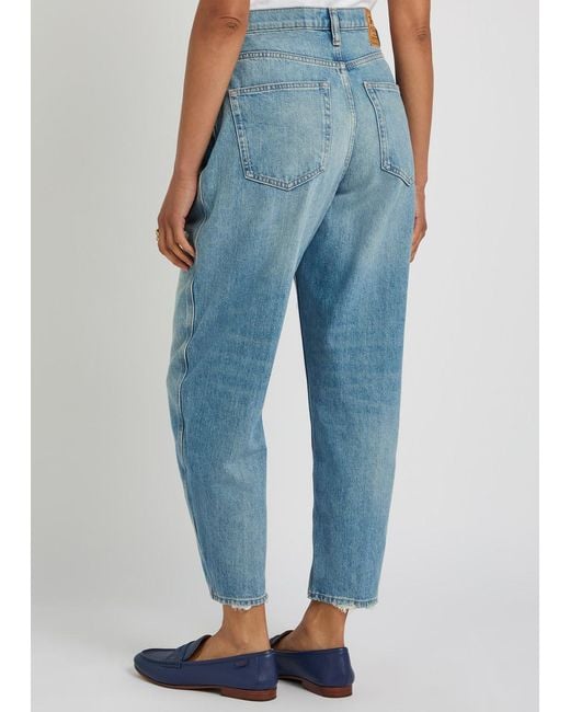 Polo Ralph Lauren Blue Distressed Straight-Leg Ankle Jeans