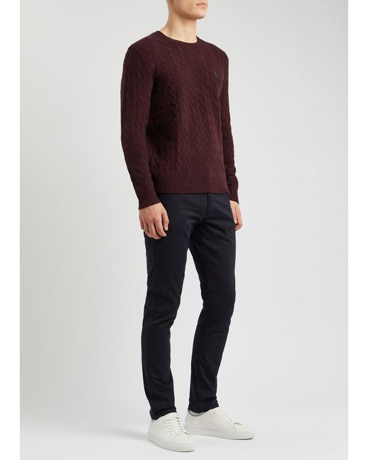 Polo Ralph Lauren Purple Cable-knit Wool-blend Jumper for men