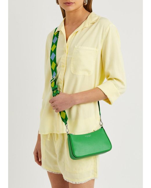 Kate Spade Green Double Up Colourblocked Leather Cross-body Bag