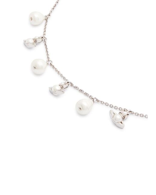 Vivienne Westwood White Emiliana Orb-embellished Charm Bracelet