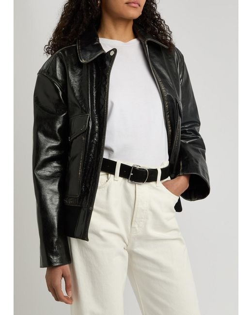 Totême Black Swirl Suede Belt