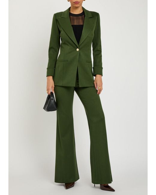Alice + Olivia Green Burns Woven Blazer