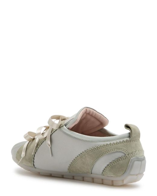 Simone Rocha Gray Ballerina Grip Panelled Satin Sneakers
