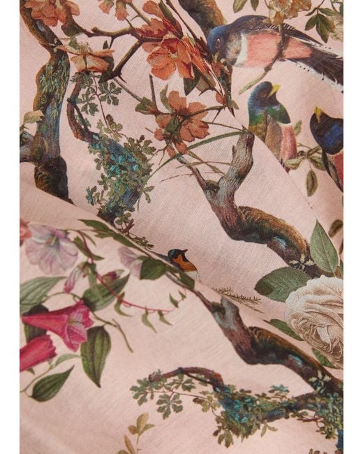 Alice + Olivia Pink Charis Floral-Print Cotton-Blend Blouse