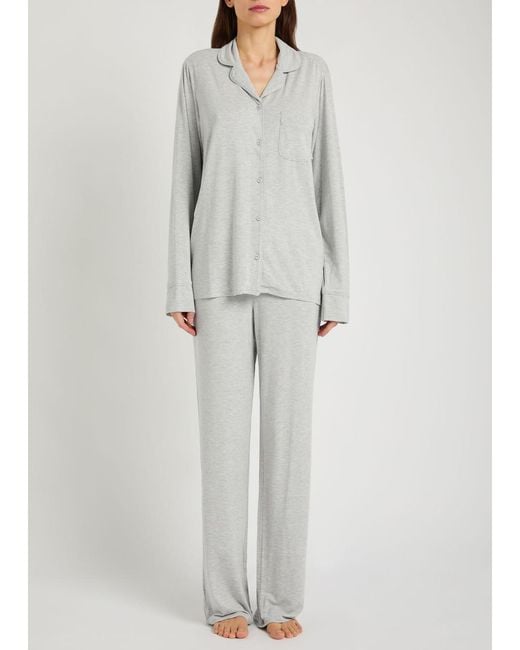Skims White Jersey Pyjama Set