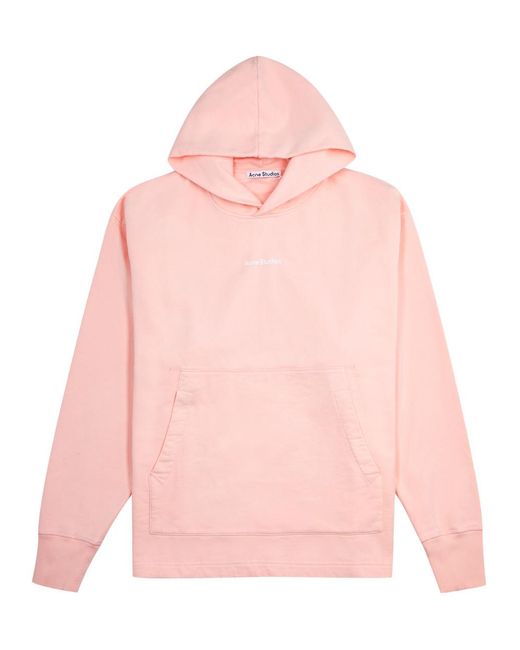 Acne Pink Franklin Hooded Cotton Sweatshirt for men