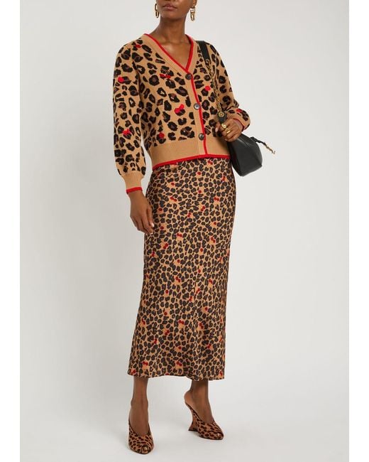 Never Fully Dressed Brown Cherry Embroidered Knit Cardigan