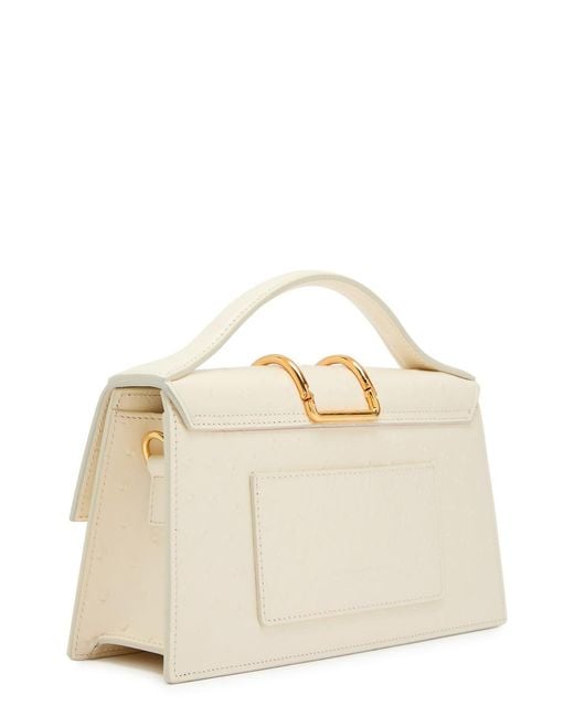 Jacquemus Natural Le Grand Bambino Polka Dot Leather Top Handle Bag