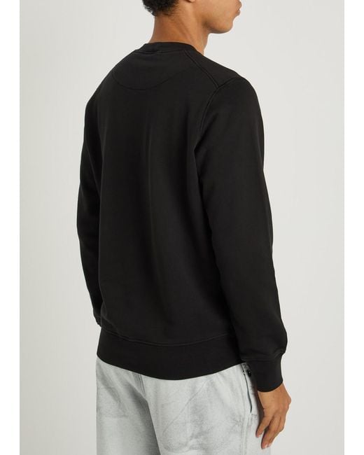 Stone Island Black Logo Cotton Sweatshirt for men