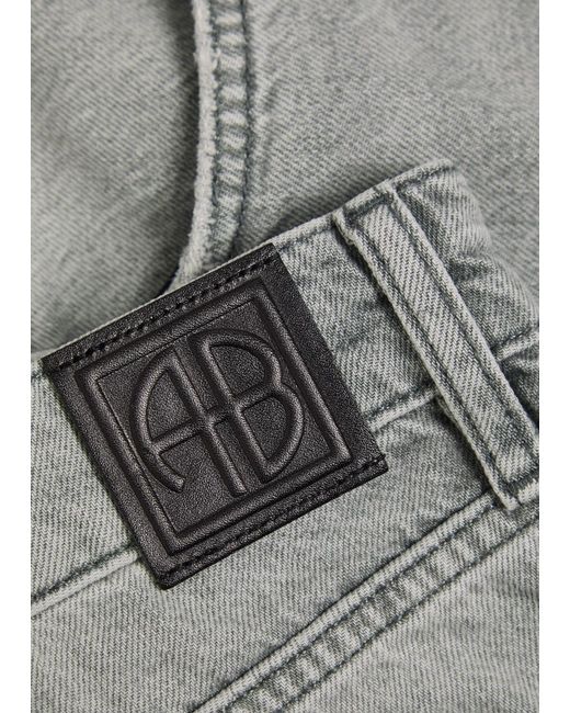 Anine Bing Gray Hugh Wide-Leg Jeans