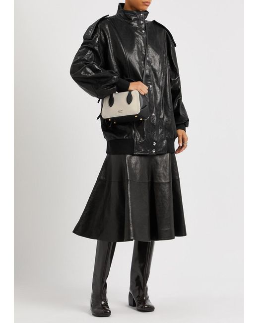 Khaite Black Farris Leather Bomber Jacket