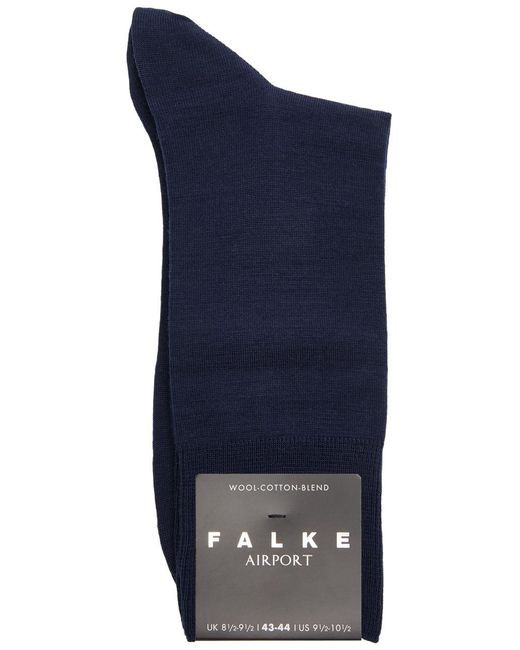 Falke Blue Airport Wool-blend Socks for men