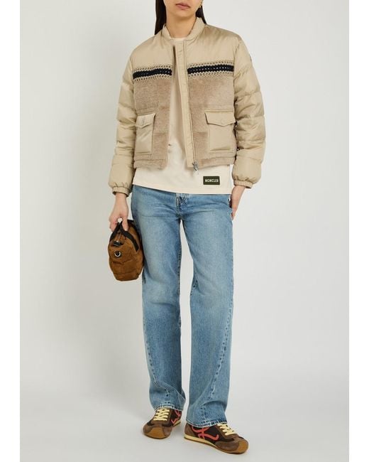 Moncler Natural Achillee Padded Panelled Nylon Jacket