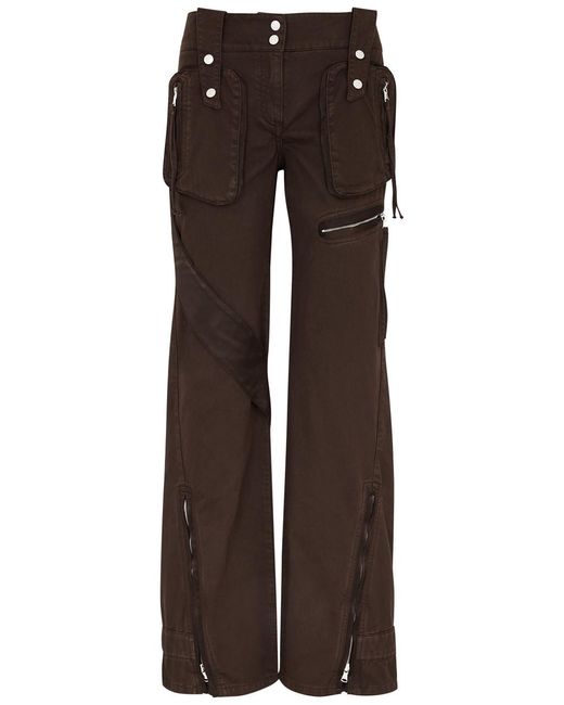 Blumarine Brown Straight-Leg Cargo Jeans