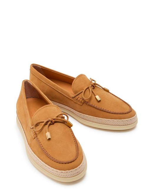 Tod's Brown Raffia-Trim Suede Loafers