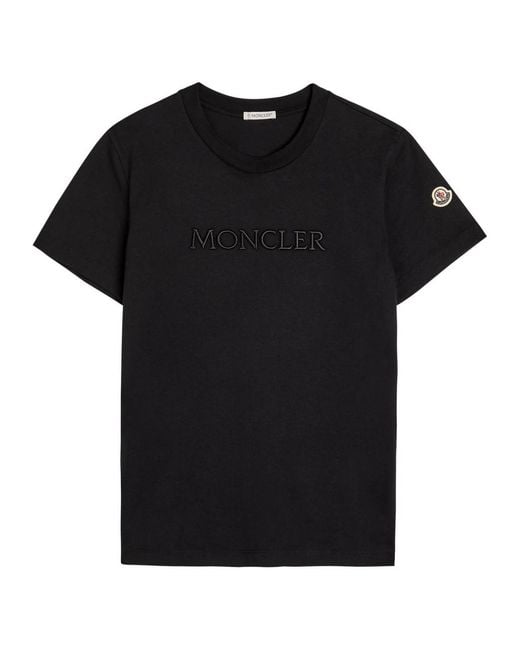 Moncler Black Logo-Appliquéd Cotton T-Shirt