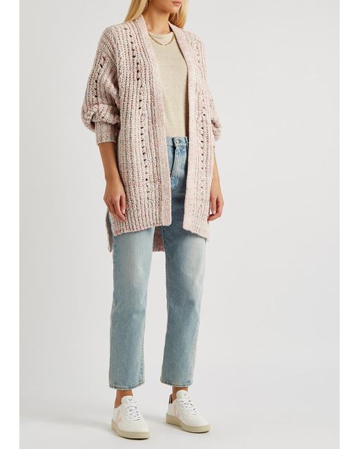 Free People Smoothie Chunky-knit Cardigan in Pink | Lyst