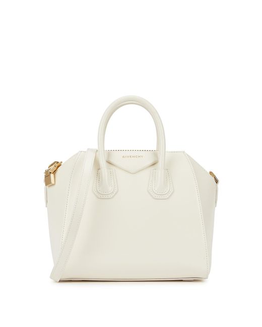 Givenchy White Antigona Mini Leather Top Handle Bag, Top Handle Bag