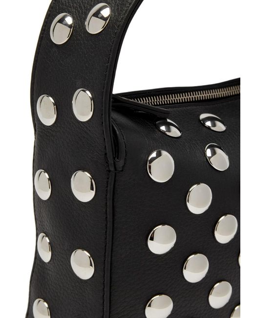 Khaite Black Elena Small Studded Leather Top Handle Bag