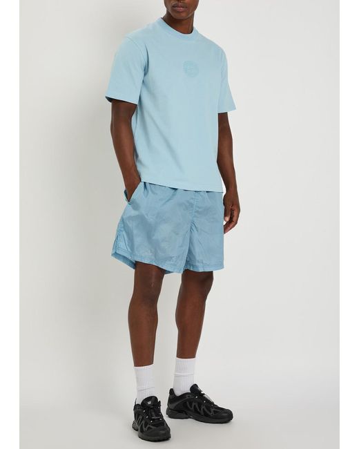 Stone Island Blue Camo-Print Nylon Swim Shorts for men