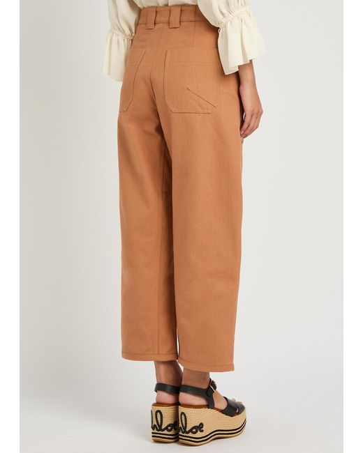 Chloé Orange Barrel-Leg Canvas Trousers
