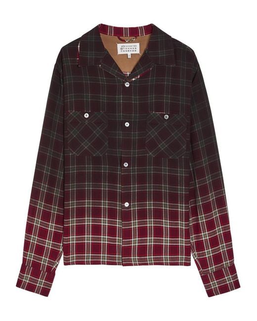 Maison Margiela Red Checked Woven Shirt