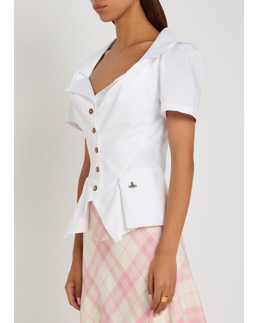 Vivienne Westwood White Monday Tailored Cotton-Poplin Shirt
