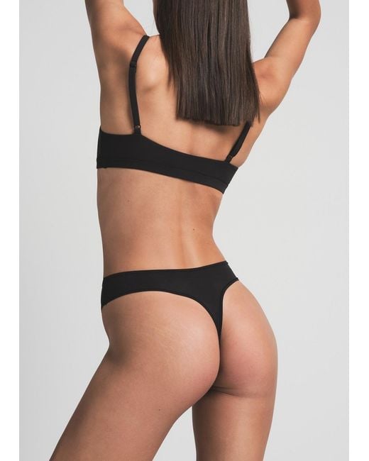 Skims Black Stretch-Jersey Thong
