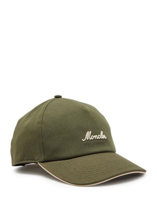Moncler Green Logo-Embroidered Cotton Cap for men