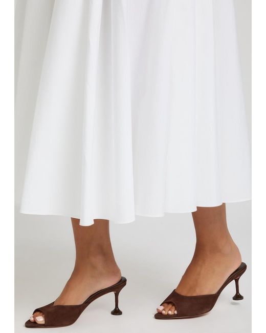 Aquazzura Brown Bisous 65 Suede Mules