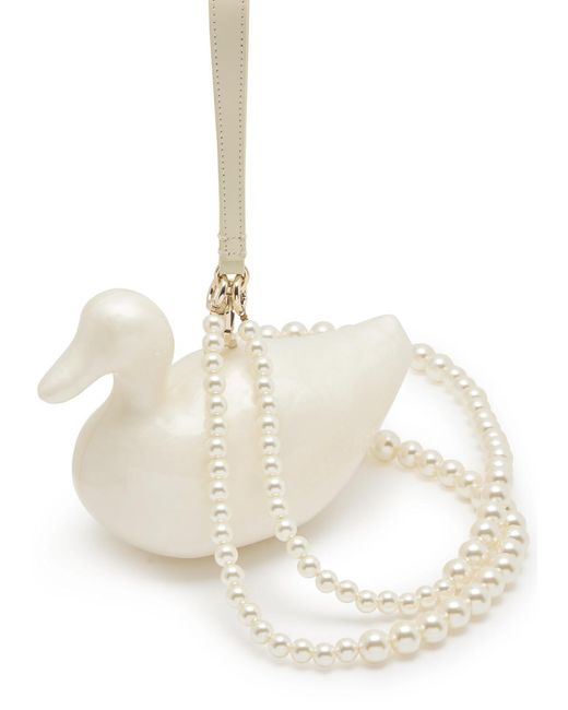 Simone Rocha Natural Duck Pearlescent Acrylic Cross-Body Bag