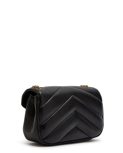 Saint Laurent Black Loulou Mini Quilted Leather Shoulder Bag