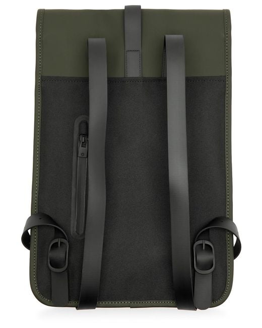 Rains Green Mini Rubberised Backpack