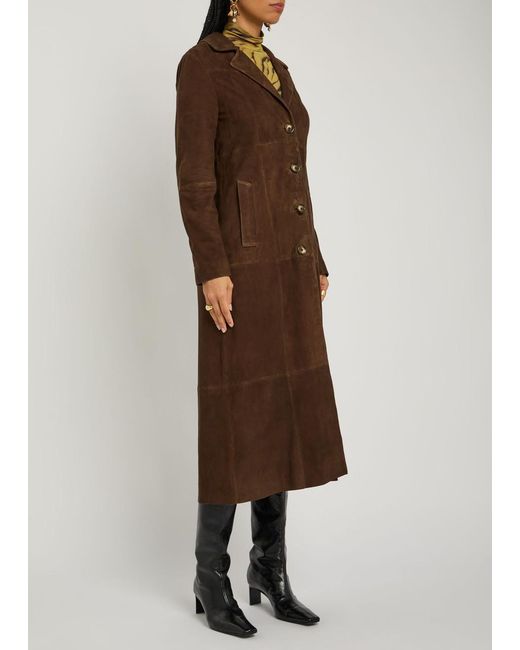 Rixo Brown Astrea Suede Coat