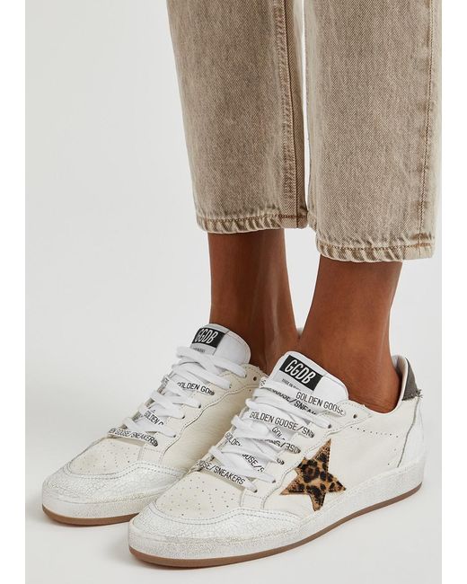 Golden Goose Deluxe Brand White Ball Star Distressed Panelled Sneakers