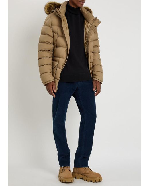 Moncler Natural Clunye Faux Fur-Trimmed Nylon Jacket for men