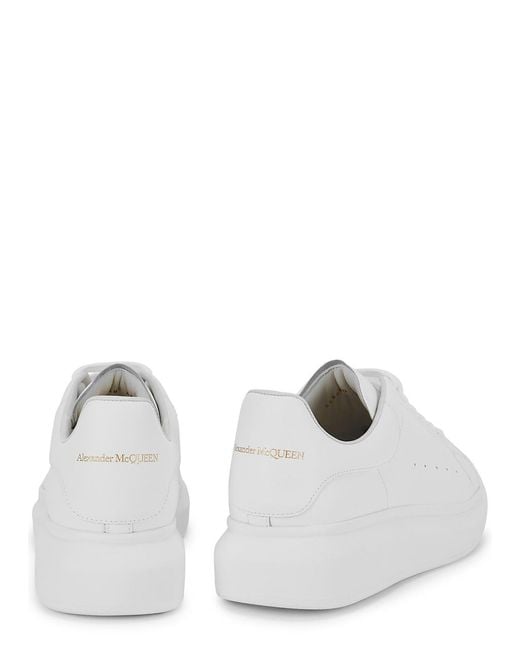 Alexander McQueen White Oversized Leather Sneakers, Low-Tops for men