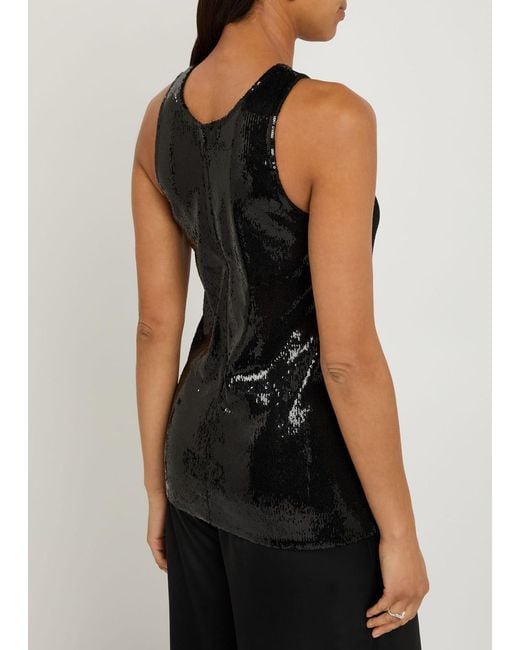 Totême Black Sequin Tank Top