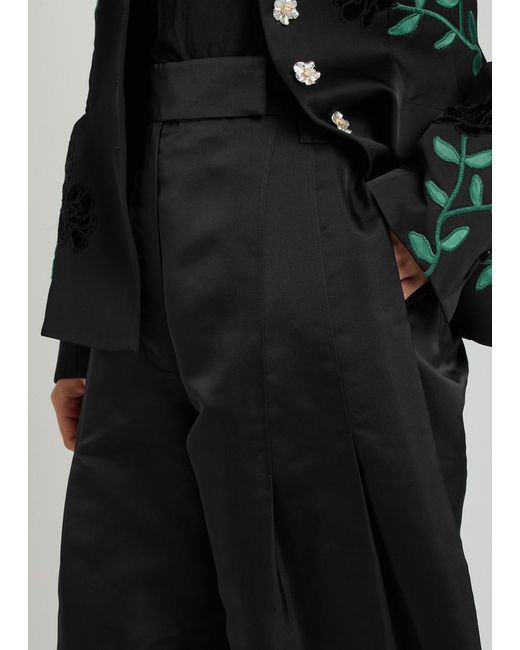Patrick Mcdowell Blue Alexandra Wide-Leg Silk Trousers