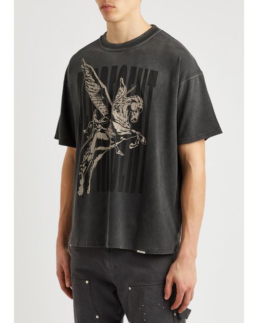 Represent Black Spirits Mascot Printed Cotton T-shirt for men