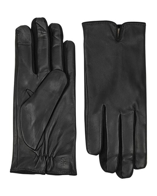 Handsome Stockholm Black Essentials Leather Gloves