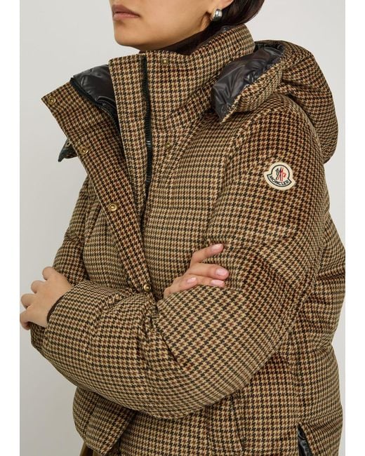 Moncler Brown Quierzy Padded Houndstooth Velvet Jacket