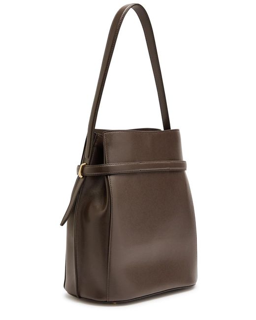 Totême  Brown Belted Leather Bucket Bag