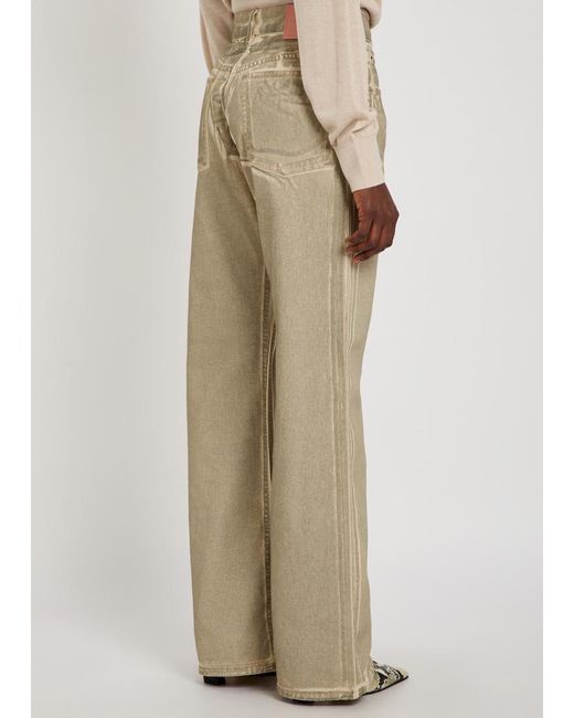 Acne Natural Two-Toned Wide-Leg Jeans
