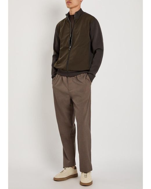 Raith Brown Paco Hybrid Panelled Knit Jacket for men